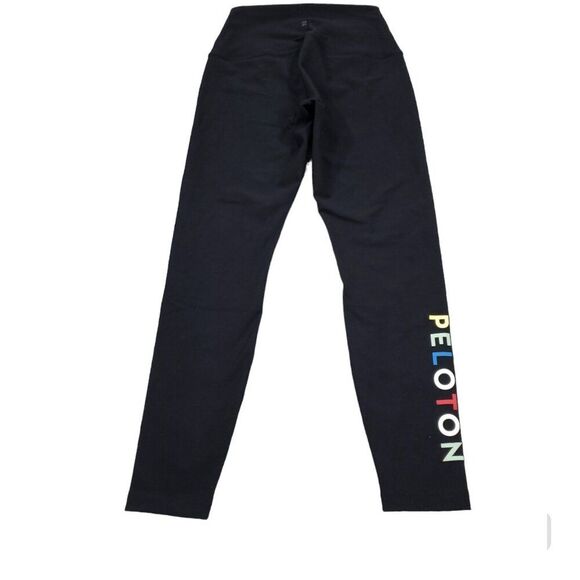 Peloton United Cadence Logo Spell Out Leggings Black Size Small Graphic Print - Picture 1 of 8